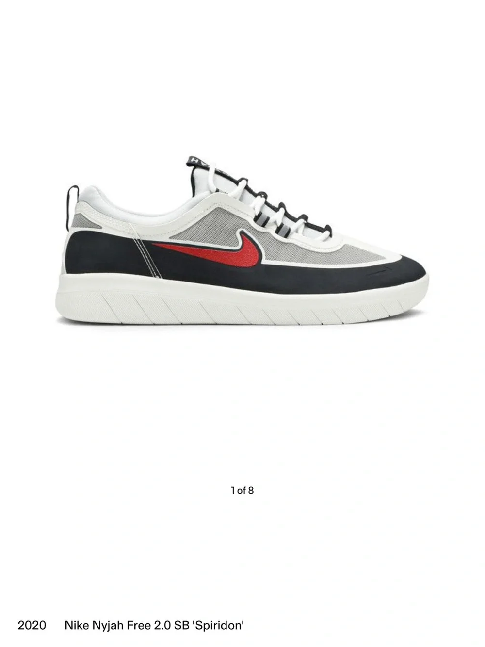 Nike White and Black Low-Top Sneakers with Red Swoosh